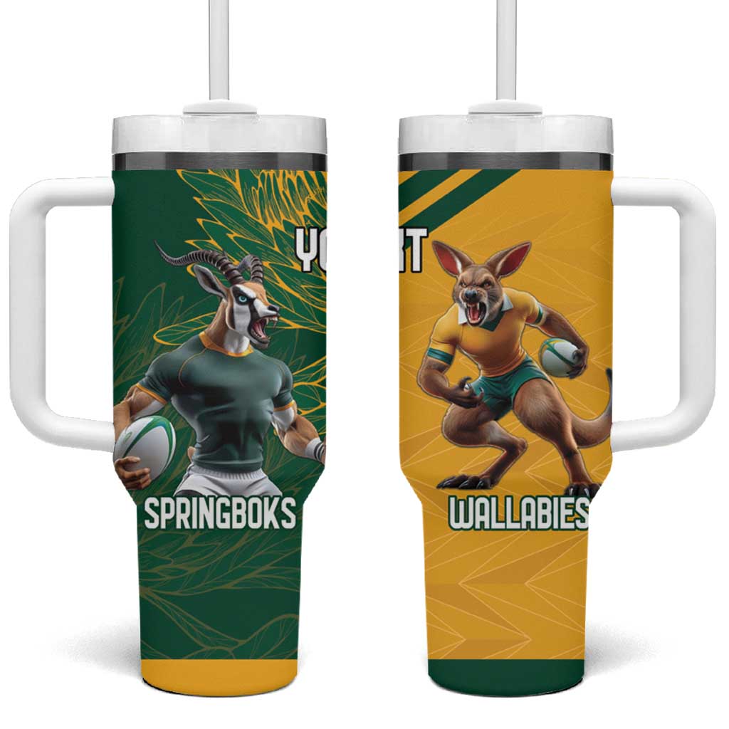 Personalized Rugby South Africa Australia Tumbler With Handle Springboks Wallabies Mascot Go Champions - Aussie Hoodie