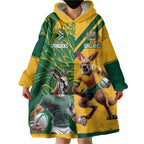 Personalized Rugby South Africa Australia Wearable Blanket Hoodie Springboks Wallabies Mascot Go Champions - Aussie Hoodie