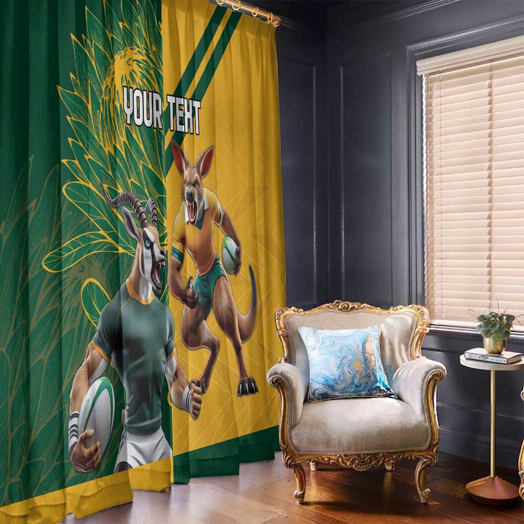 Personalized Rugby South Africa Australia Window Curtain Springboks Wallabies Mascot Go Champions - Aussie Hoodie