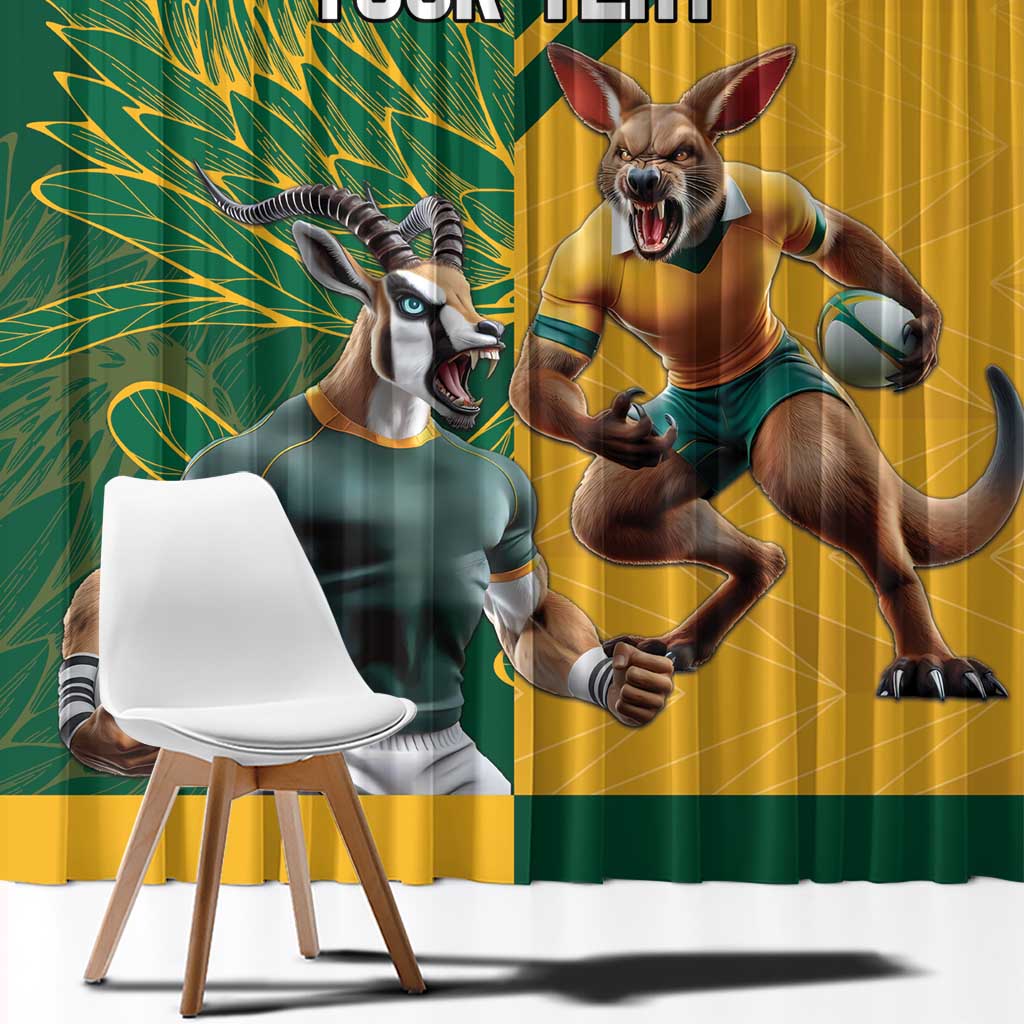 Personalized Rugby South Africa Australia Window Curtain Springboks Wallabies Mascot Go Champions - Aussie Hoodie