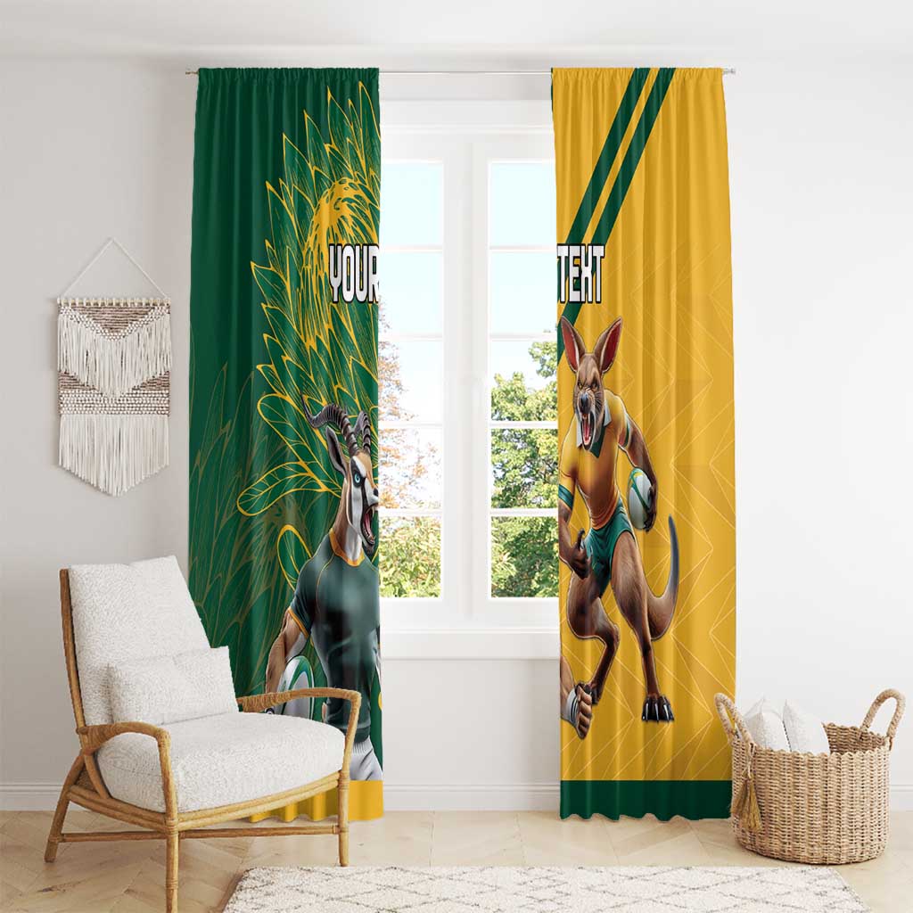 Personalized Rugby South Africa Australia Window Curtain Springboks Wallabies Mascot Go Champions - Aussie Hoodie