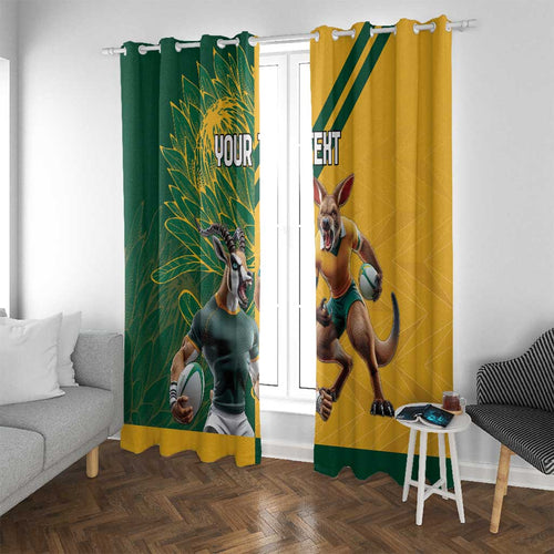 Personalized Rugby South Africa Australia Window Curtain Springboks Wallabies Mascot Go Champions - Aussie Hoodie