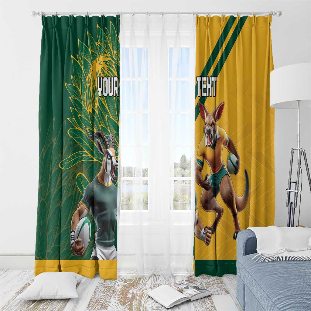 Personalized Rugby South Africa Australia Window Curtain Springboks Wallabies Mascot Go Champions - Aussie Hoodie