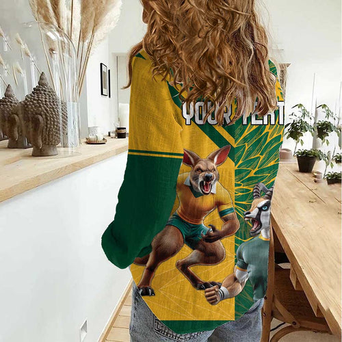 Personalized Rugby South Africa Australia Women Casual Shirt Springboks Wallabies Mascot Go Champions - Aussie Hoodie