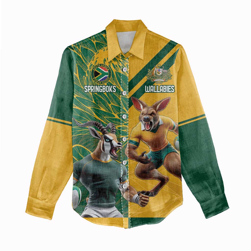 Personalized Rugby South Africa Australia Women Casual Shirt Springboks Wallabies Mascot Go Champions - Aussie Hoodie