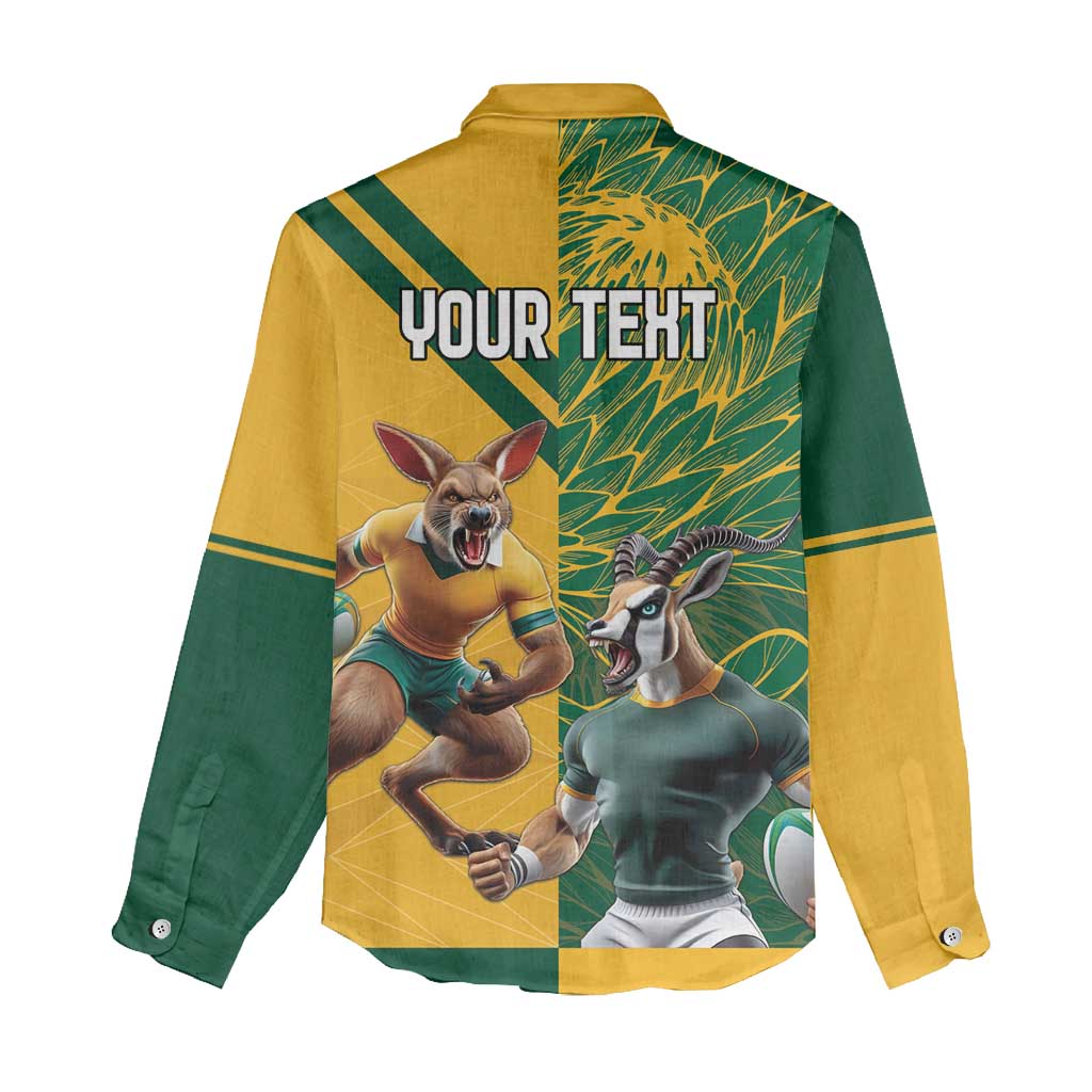 Personalized Rugby South Africa Australia Women Casual Shirt Springboks Wallabies Mascot Go Champions - Aussie Hoodie