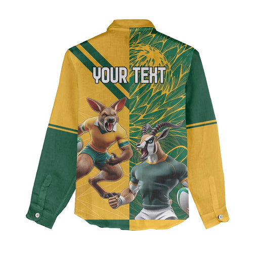 Personalized Rugby South Africa Australia Women Casual Shirt Springboks Wallabies Mascot Go Champions - Aussie Hoodie