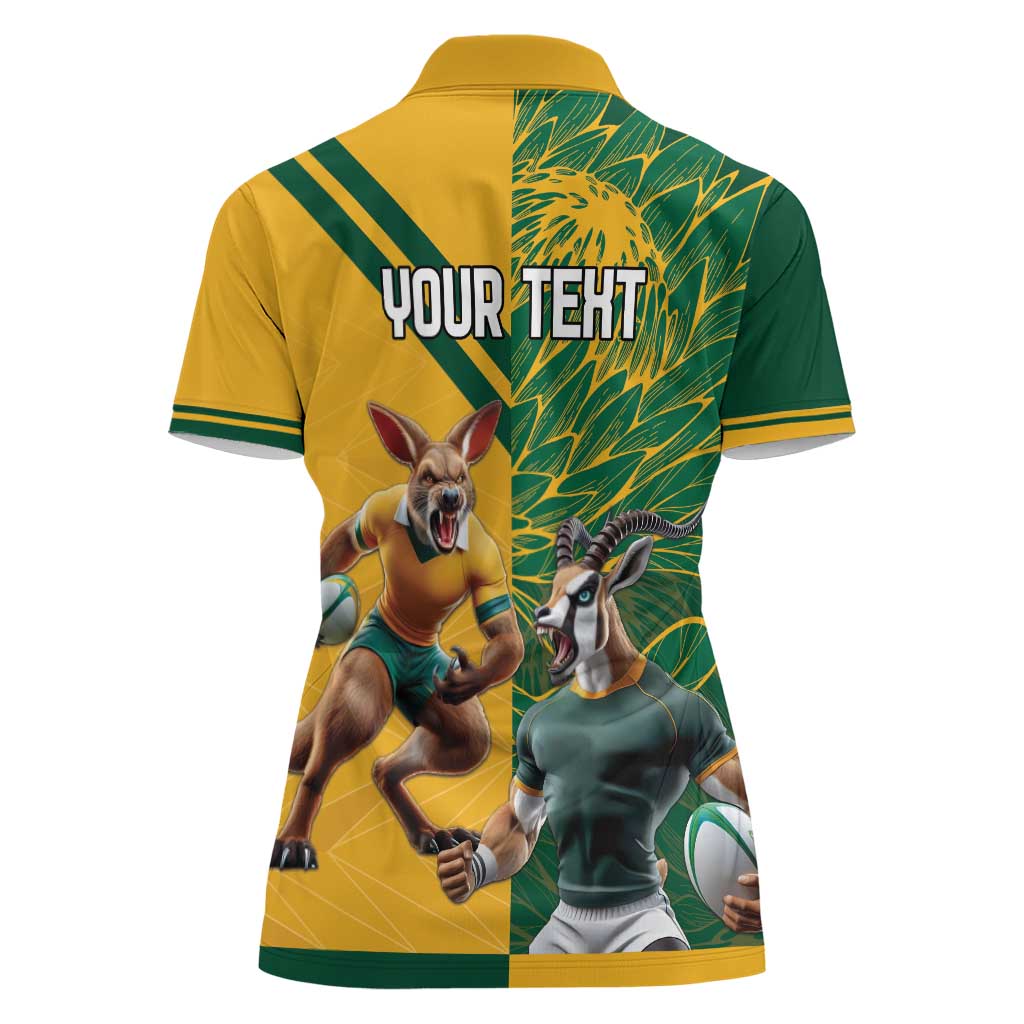 Personalized Rugby South Africa Australia Women Polo Shirt Springboks Wallabies Mascot Go Champions - Aussie Hoodie