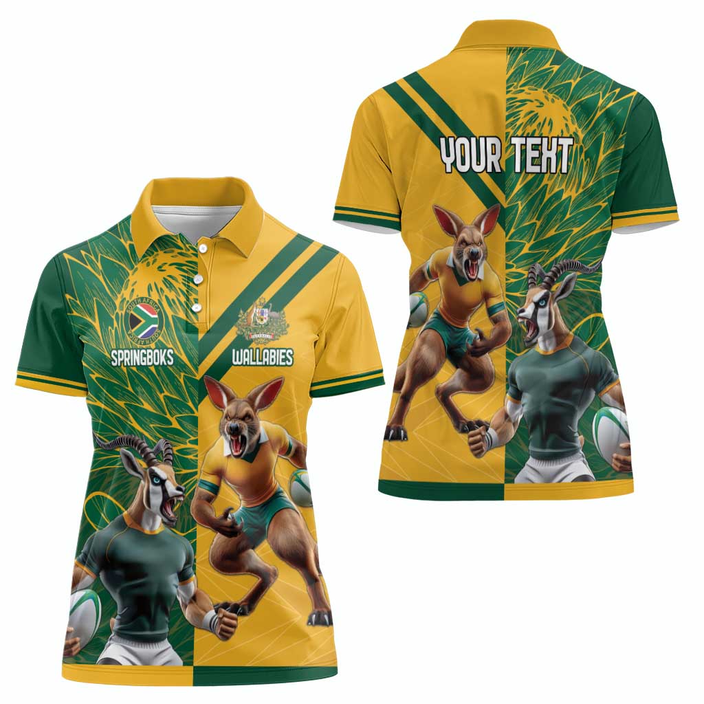 Personalized Rugby South Africa Australia Women Polo Shirt Springboks Wallabies Mascot Go Champions - Aussie Hoodie