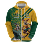 Personalized Rugby South Africa Australia Zip Hoodie Springboks Wallabies Mascot Go Champions - Aussie Hoodie