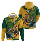 Personalized Rugby South Africa Australia Zip Hoodie Springboks Wallabies Mascot Go Champions - Aussie Hoodie
