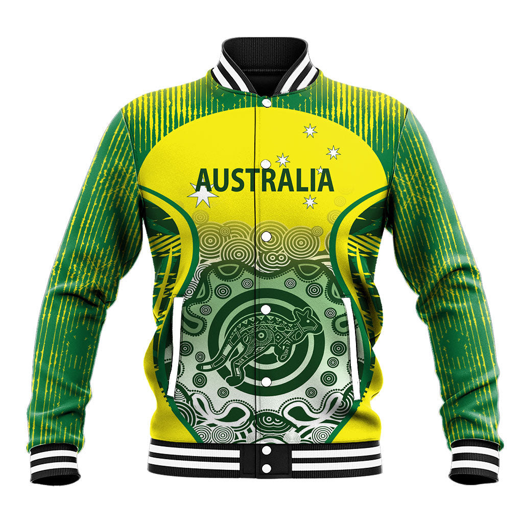 Custom Australia Cricket Baseball Jacket Aboriginal Kangaroo Southern Cross