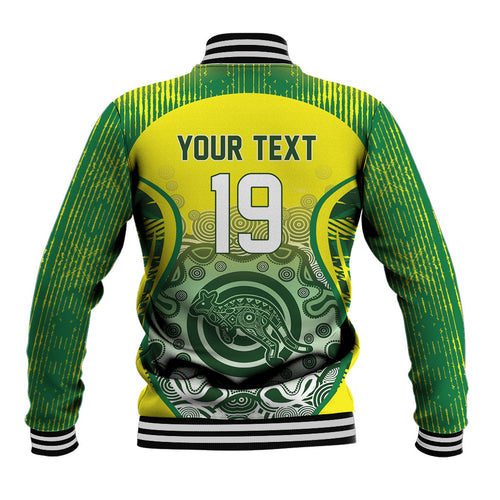 Custom Australia Cricket Baseball Jacket Aboriginal Kangaroo Southern Cross