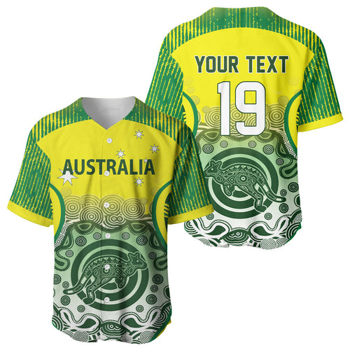 Custom Australia Cricket Baseball Jersey Aboriginal Kangaroo Southern Cross