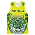 Custom Australia Cricket Basketball Jersey Aboriginal Kangaroo Southern Cross