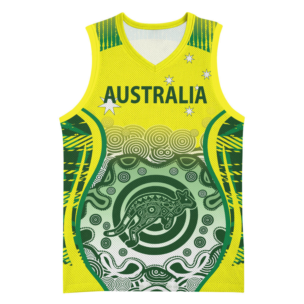 Custom Australia Cricket Basketball Jersey Aboriginal Kangaroo Southern Cross