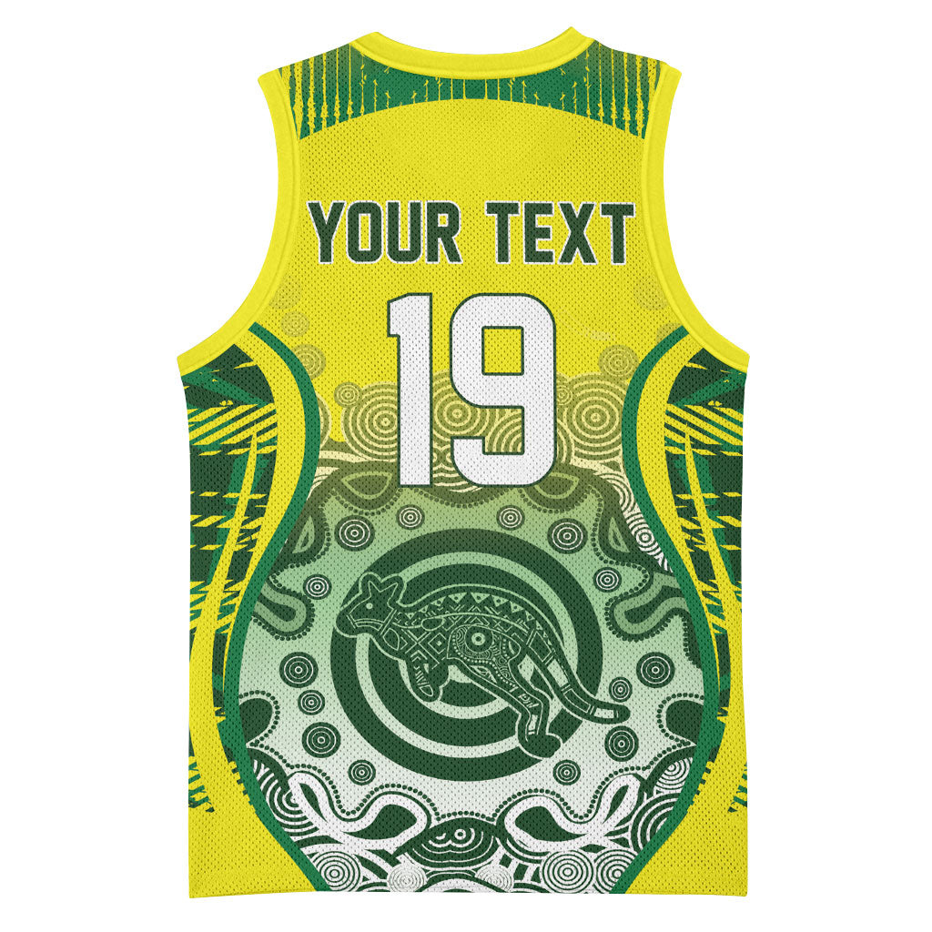 Custom Australia Cricket Basketball Jersey Aboriginal Kangaroo Southern Cross