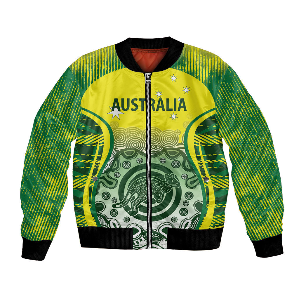 Custom Australia Cricket Bomber Jacket Aboriginal Kangaroo Southern Cross
