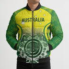 Custom Australia Cricket Bomber Puffer Jacket Aboriginal Kangaroo Southern Cross