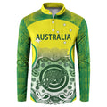 Custom Australia Cricket Button Sweatshirt Aboriginal Kangaroo Southern Cross