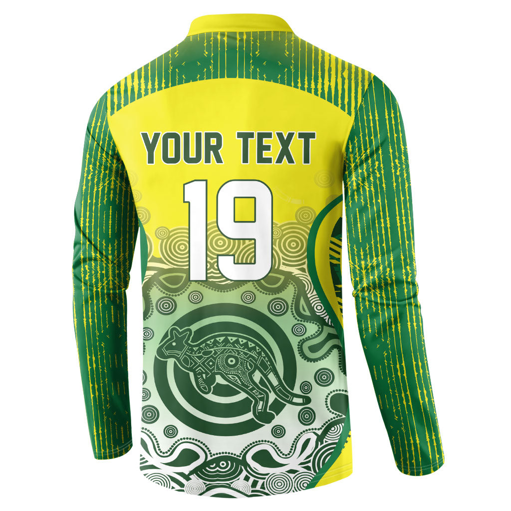 Custom Australia Cricket Button Sweatshirt Aboriginal Kangaroo Southern Cross