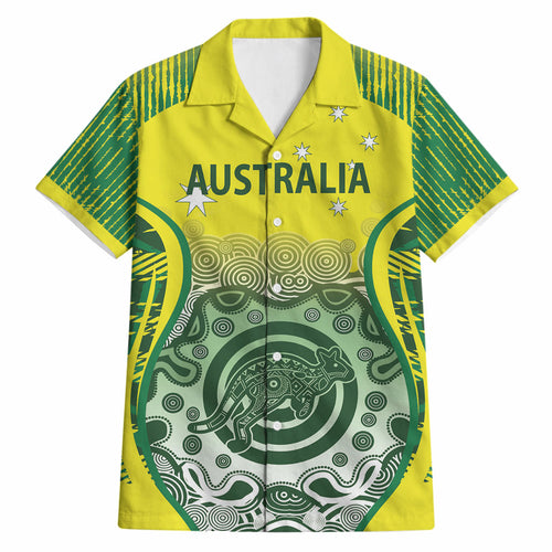 Custom Australia Cricket Hawaiian Shirt Aboriginal Kangaroo Southern Cross