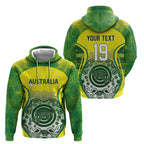 Custom Australia Cricket Hoodie Aboriginal Kangaroo Southern Cross