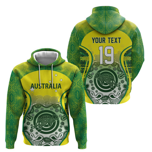 Custom Australia Cricket Hoodie Aboriginal Kangaroo Southern Cross