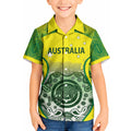 Custom Australia Cricket Kid Hawaiian Shirt Aboriginal Kangaroo Southern Cross