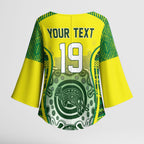 Custom Australia Cricket Kimono Sleeve Blouse Aboriginal Kangaroo Southern Cross