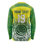 Custom Australia Cricket Long Sleeve Shirt Aboriginal Kangaroo Southern Cross
