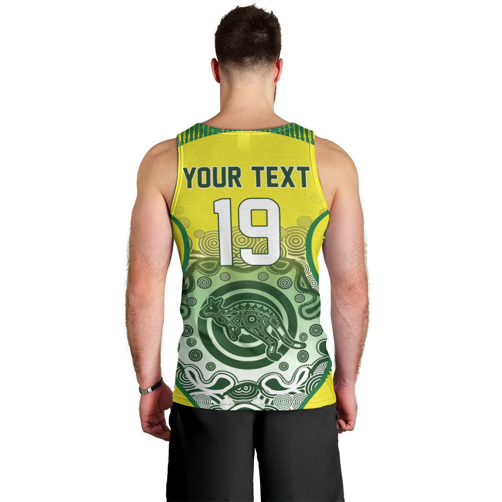 Custom Australia Cricket Men Tank Top Aboriginal Kangaroo Southern Cross