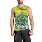 Custom Australia Cricket Men Tank Top Aboriginal Kangaroo Southern Cross