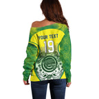 Custom Australia Cricket Off Shoulder Sweater Aboriginal Kangaroo Southern Cross