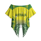 Custom Australia Cricket Off Shoulder Wrap Waist Top Aboriginal Kangaroo Southern Cross