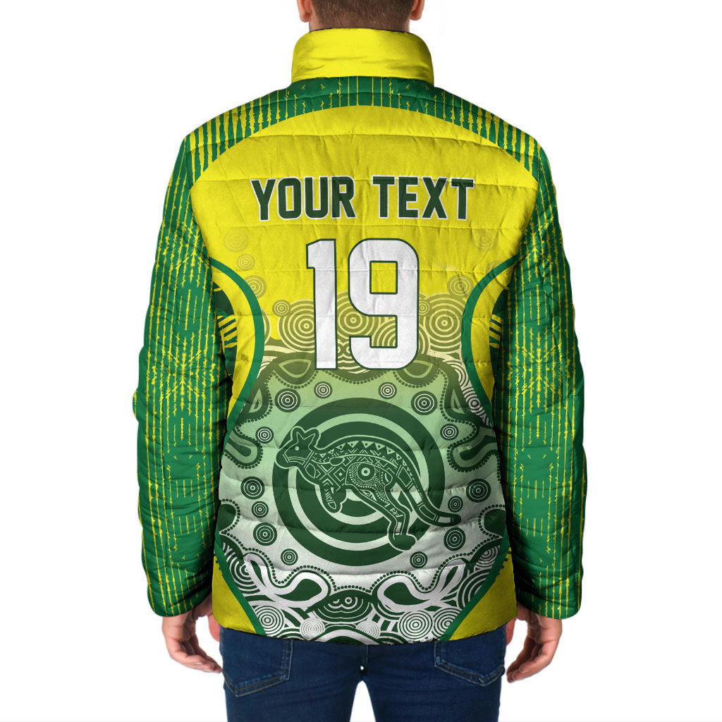 Custom Australia Cricket Padded Jacket Aboriginal Kangaroo Southern Cross