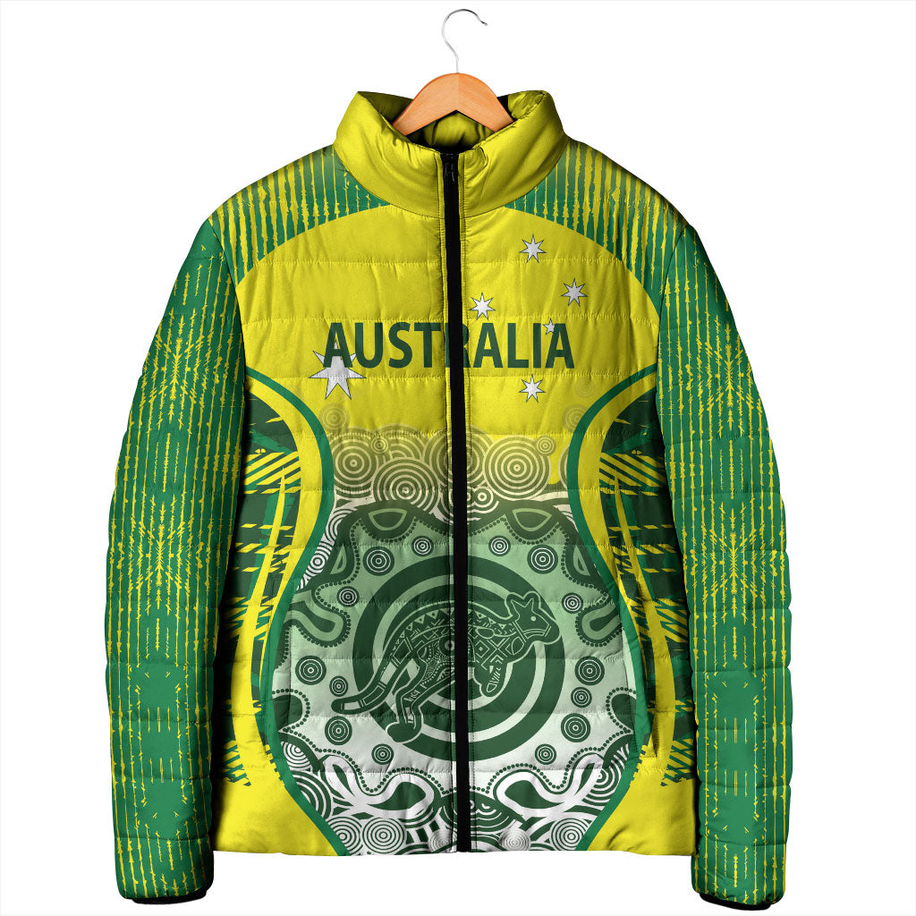 Custom Australia Cricket Padded Jacket Aboriginal Kangaroo Southern Cross