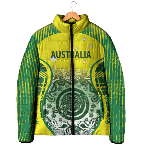 Custom Australia Cricket Padded Jacket Aboriginal Kangaroo Southern Cross