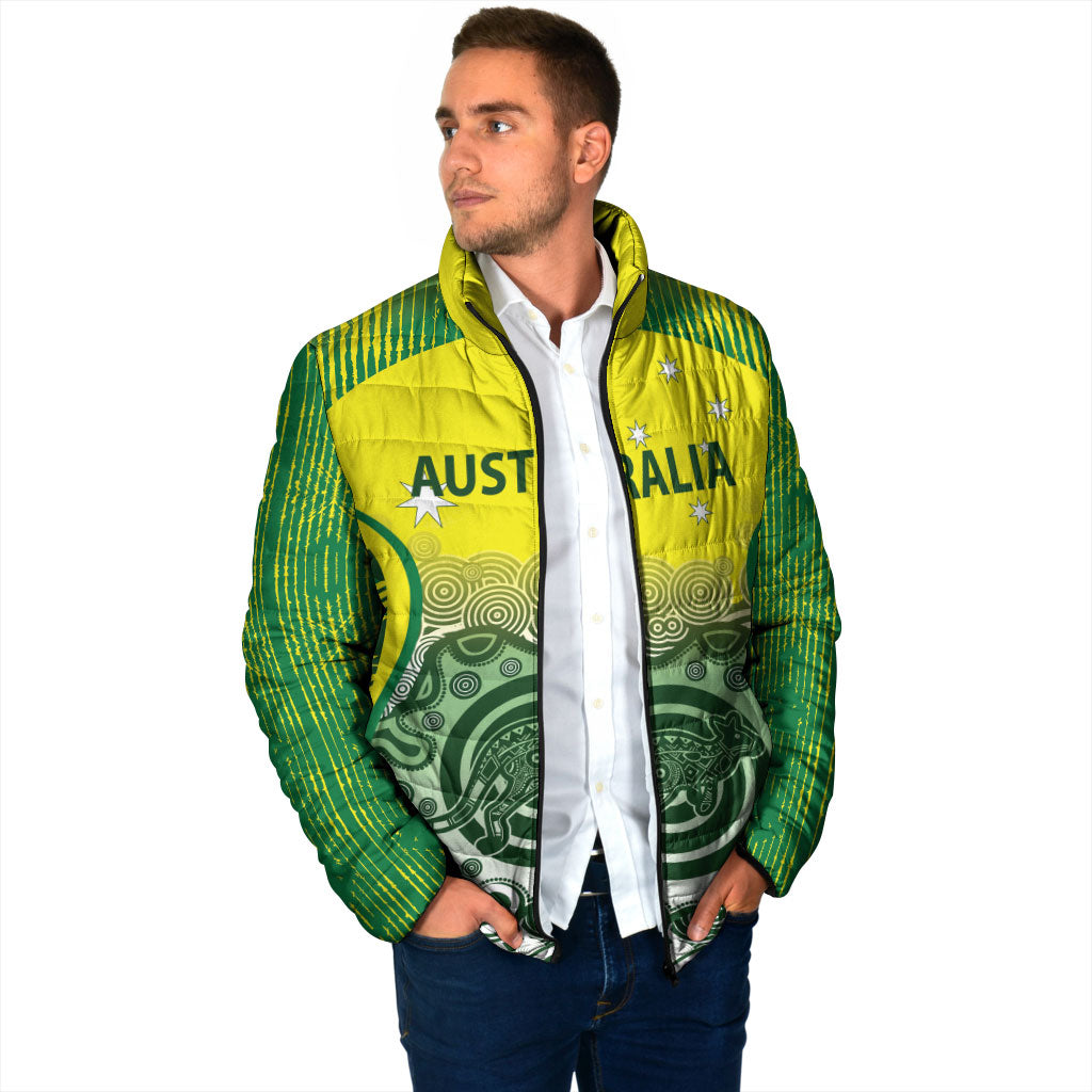 Custom Australia Cricket Padded Jacket Aboriginal Kangaroo Southern Cross