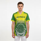 Custom Australia Cricket Scrub Top Aboriginal Kangaroo Southern Cross