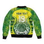Custom Australia Cricket Sleeve Zip Bomber Jacket Aboriginal Kangaroo Southern Cross