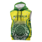 Custom Australia Cricket Sleeveless Hoodie Aboriginal Kangaroo Southern Cross