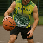 Custom Australia Cricket Sleeveless Hoodie Aboriginal Kangaroo Southern Cross