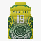 Custom Australia Cricket Sleeveless Puffer Jacket Aboriginal Kangaroo Southern Cross