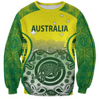 Custom Australia Cricket Sweatshirt Aboriginal Kangaroo Southern Cross