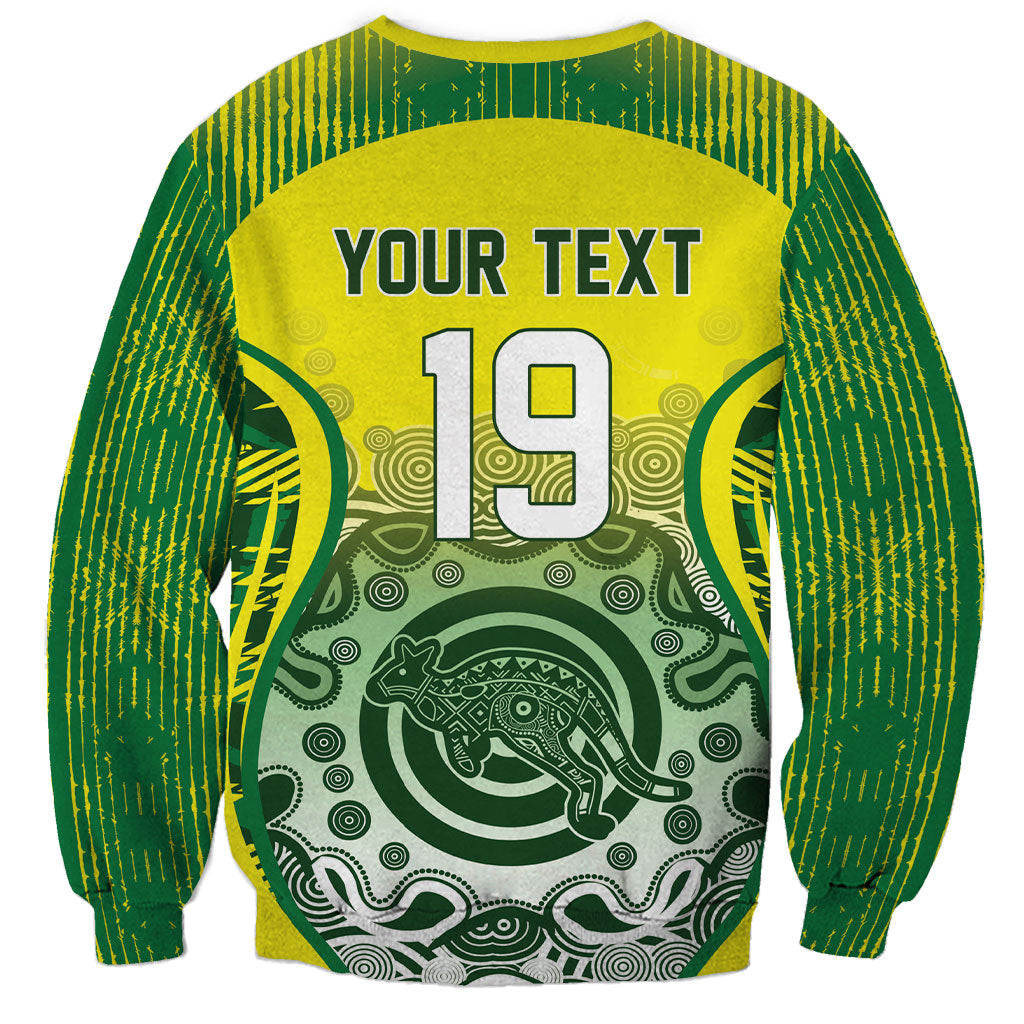 Custom Australia Cricket Sweatshirt Aboriginal Kangaroo Southern Cross