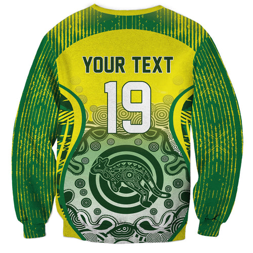 Custom Australia Cricket Sweatshirt Aboriginal Kangaroo Southern Cross