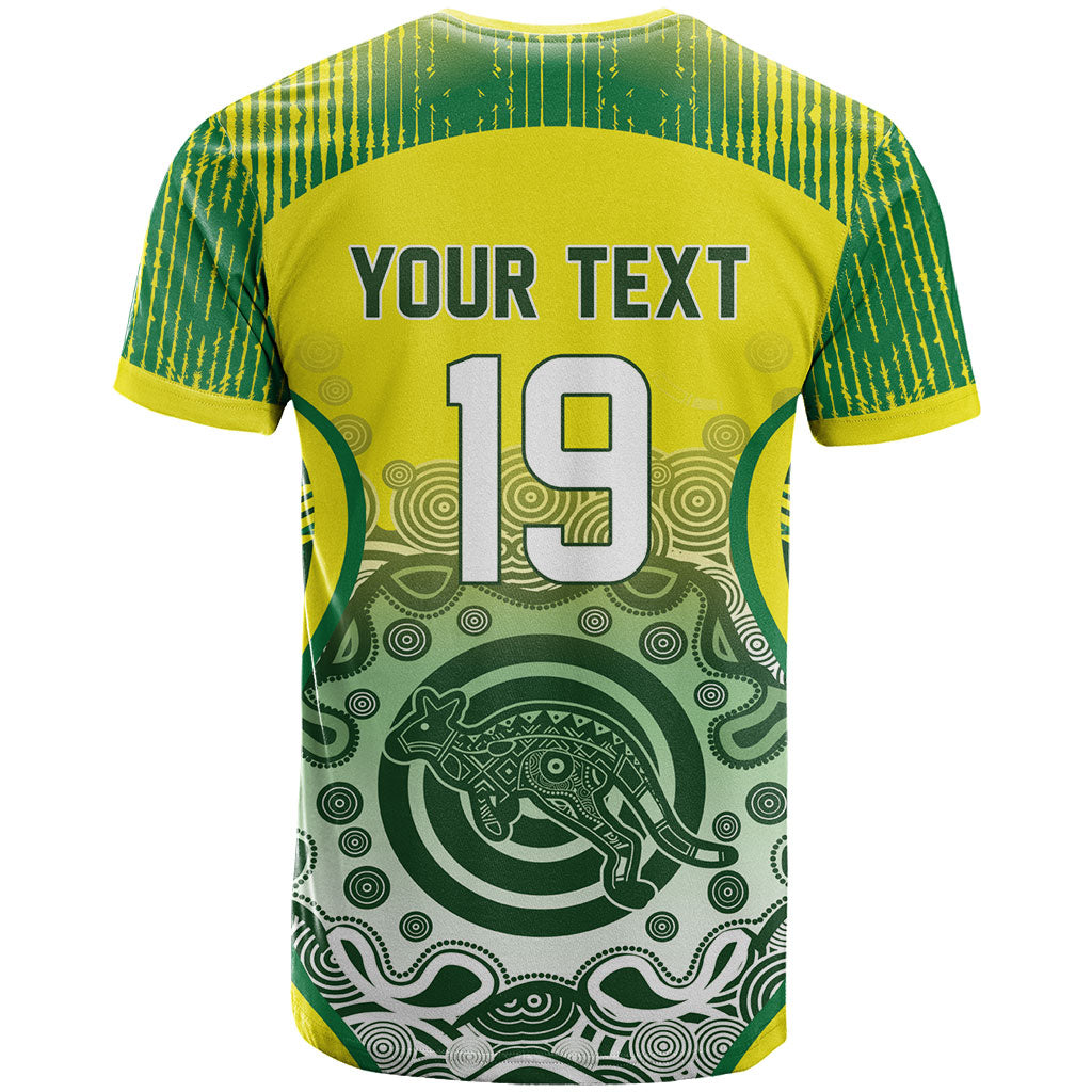 Custom Australia Cricket T Shirt Aboriginal Kangaroo Southern Cross