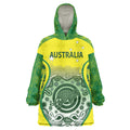 Custom Australia Cricket Wearable Blanket Hoodie Aboriginal Kangaroo Southern Cross