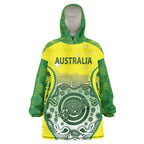 Custom Australia Cricket Wearable Blanket Hoodie Aboriginal Kangaroo Southern Cross